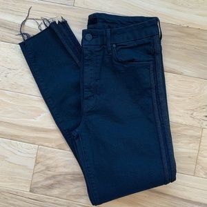 Mother Jeans HW Looker Ankle Fray Tuxedo Racer Stripe High Rise Skinny Size 29